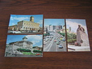 4 почтовых открытки с видами Москвы времен СССР
